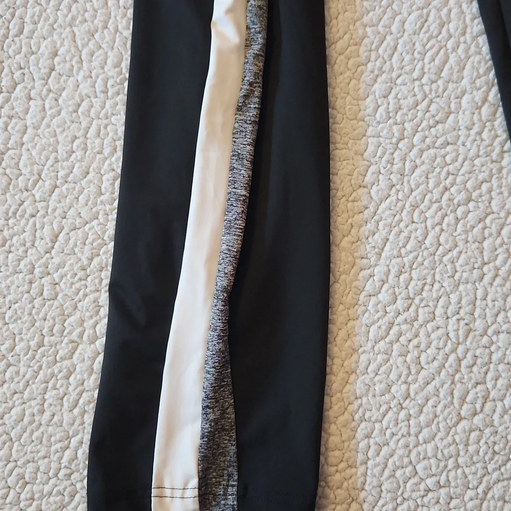 Shein Curve Varsity Stripe Tapered Straight Leg Cropped Pull On Style Pants
